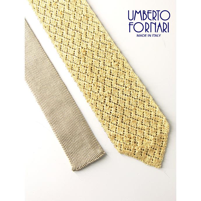 UMBERTO FORNARI/ウンベルト・フォルナリ/リバーシブルニットタイ/ベージュ×マスタード/umb421004 | ブランド登録なし