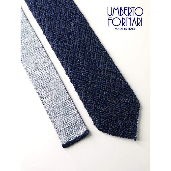 UMBERTO FORNARI/ウンベルト・フォルナリ/リバーシブルニットタイ/ネイビー×ライトブルー/umb421005 | ブランド登録なし