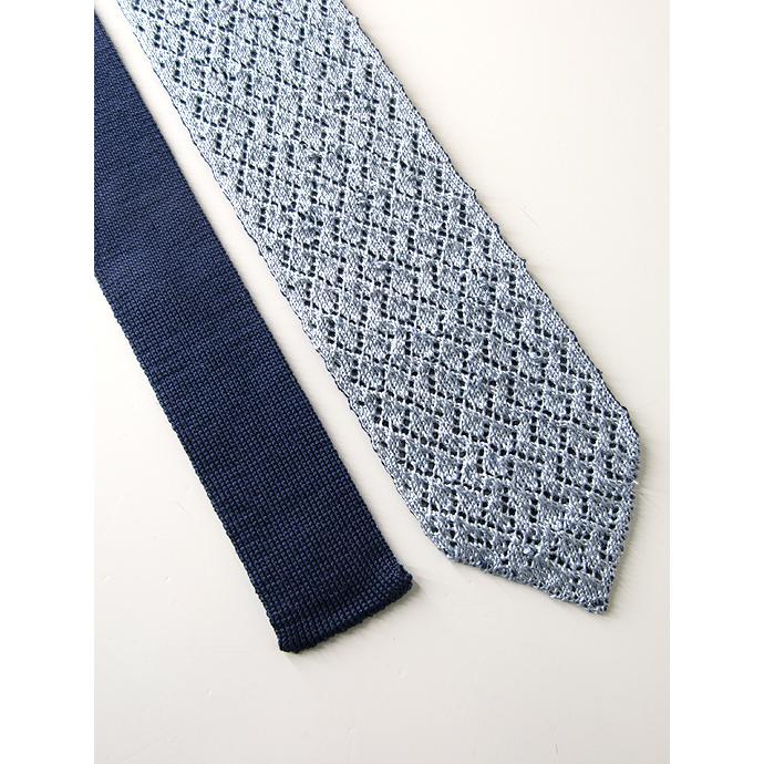 UMBERTO FORNARI/ウンベルト・フォルナリ/リバーシブルニットタイ/ネイビー×ライトブルー/umb421005 | ブランド登録なし | 01