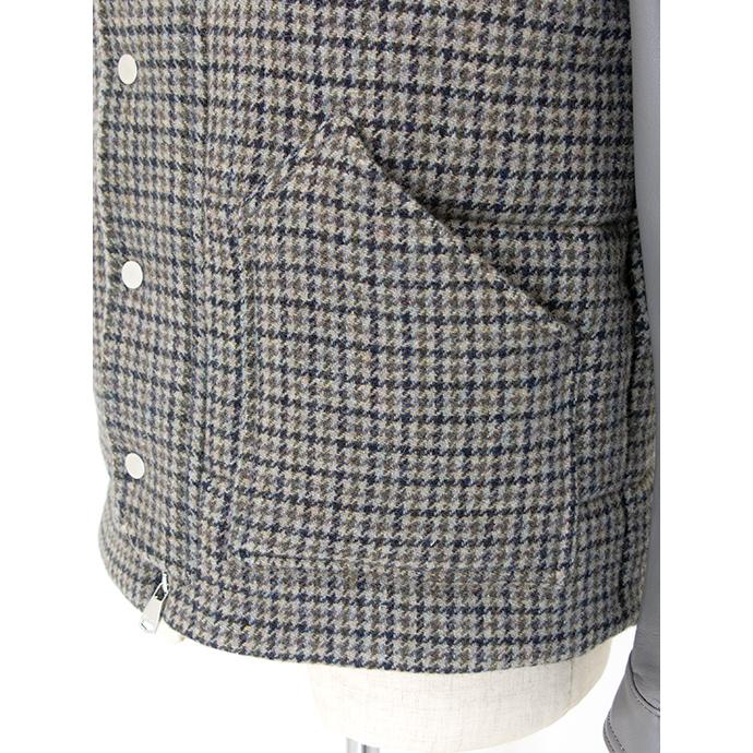 ヴァルスター Valstar インサレーションベスト/ムートン×ガンクラブチェックツイード イタリア製 グレー val482001 | Valstar | 05