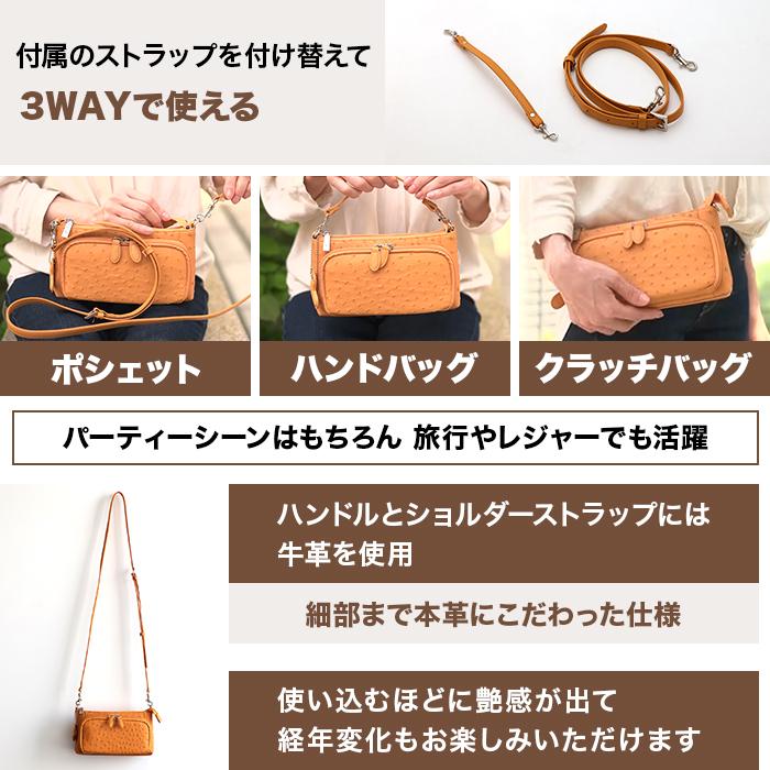 サイゼン 決算企画 オーストリッチ3WAYお財布ポシェット じゅん散歩