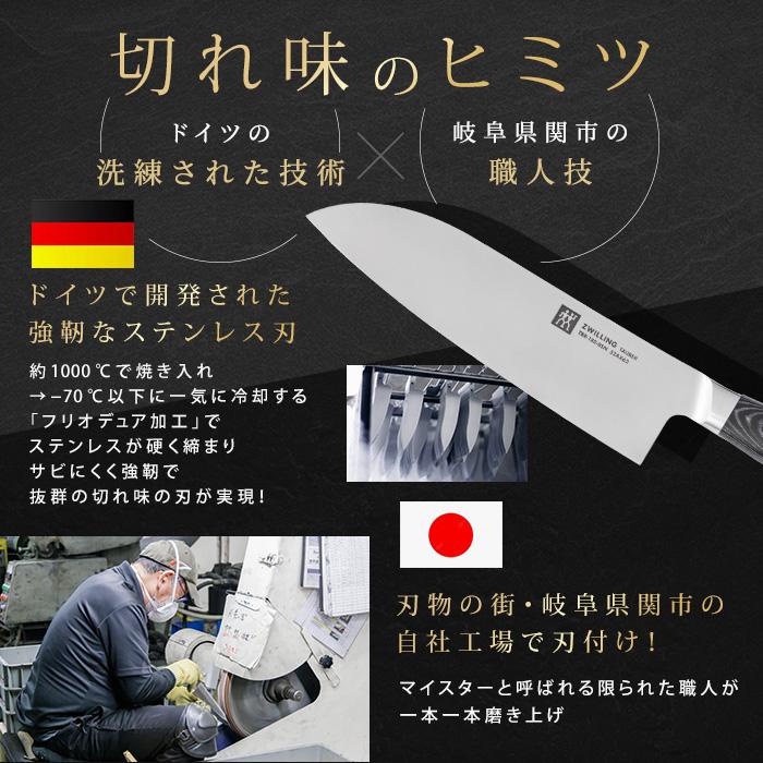 ツヴィリング タウバー 三徳包丁＆コンパクトシェフナイフ＆ナイフブロック 特別3点セット 今田通販 ロッピング ツビリング 包丁セット |  | 08