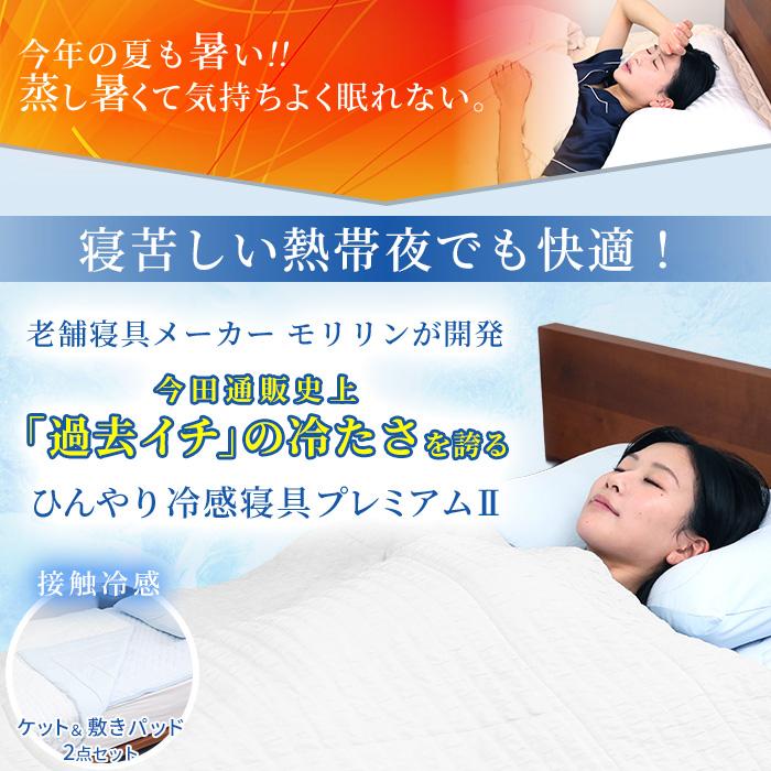 モリリン冷感トップクラス!ひんやり冷感寝具プレミアムII 2点セット
