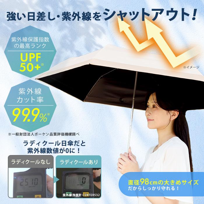 Newラディクール涼感ひんやり日傘 通販スクープ 晴雨兼用 紫外線カット 遮光 コンパクト テレ朝通販 暑さ対策 日焼け対策 直径98cm 折り畳み傘 |  | 09