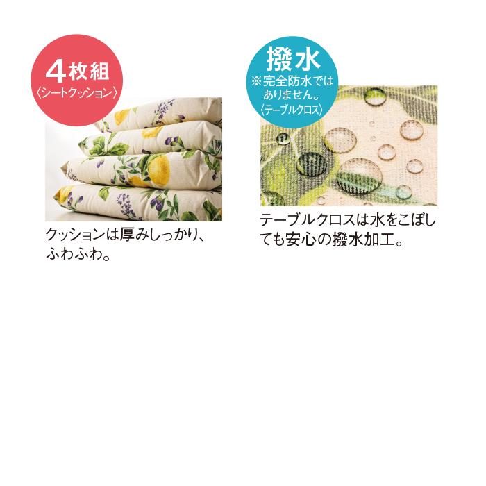 イタリア製シートクッション4枚組＜レモン＞ 両面同柄 洗濯可 厚さ約6cm 爽やか テレビ朝日 テレ朝通販 ロッピング |  | 02