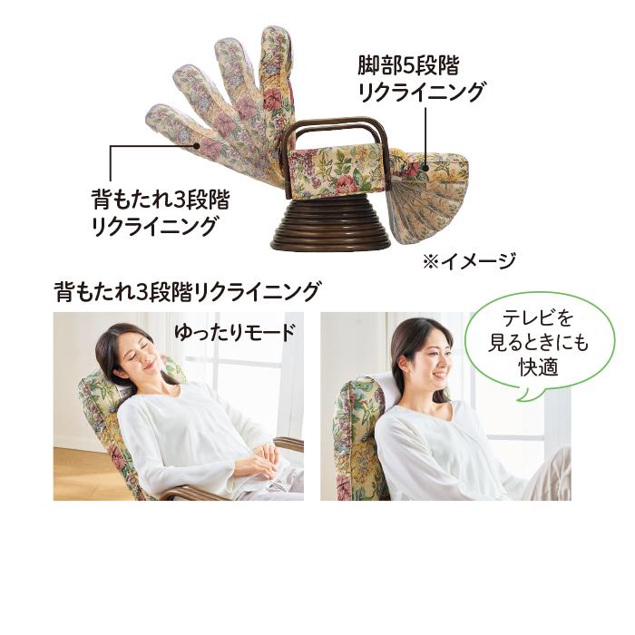 ヘッドリクライニング付き  籐回転座椅子 フットリクライニング付きタイプテレビ朝日 テレ朝通販 ロッピング |  | 02