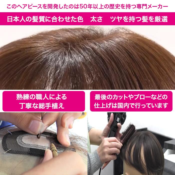 高級人毛100% 高品質カンタンどこでもヘアピース じゅん散歩 テレビ