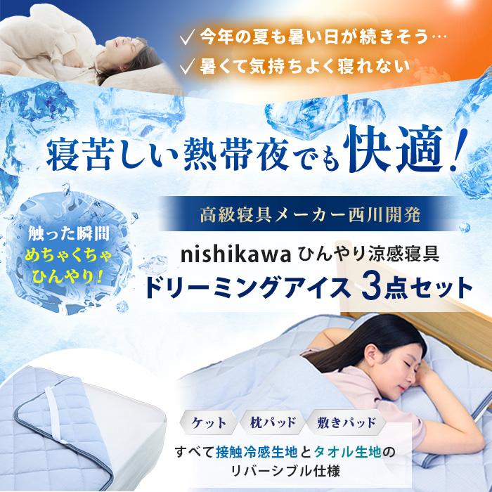 西川(nishikawa) ひんやり涼感寝具 ドリーミングアイス 3点セット
