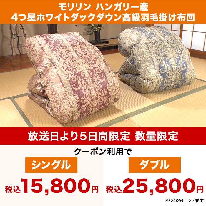 モリリン ハンガリー産4つ星ホワイトダックダウン高級羽毛掛け布団