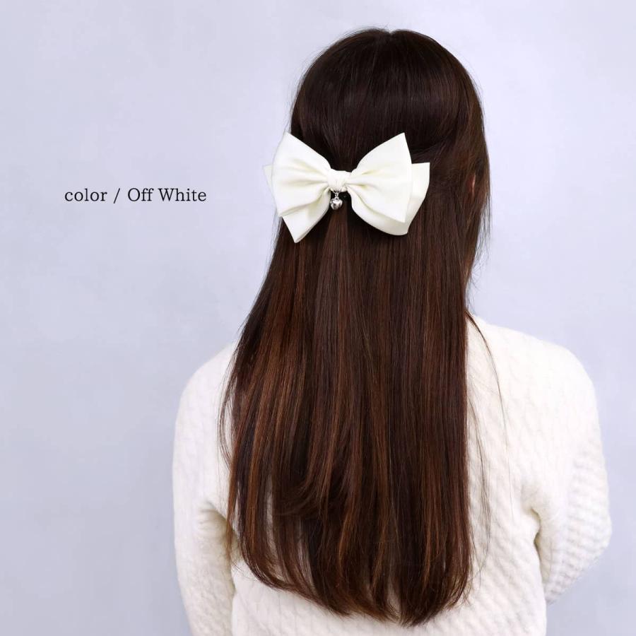 ROQUE（ロキ） ハート チャーム リボン バレッタ ヘアクリップ ヘア