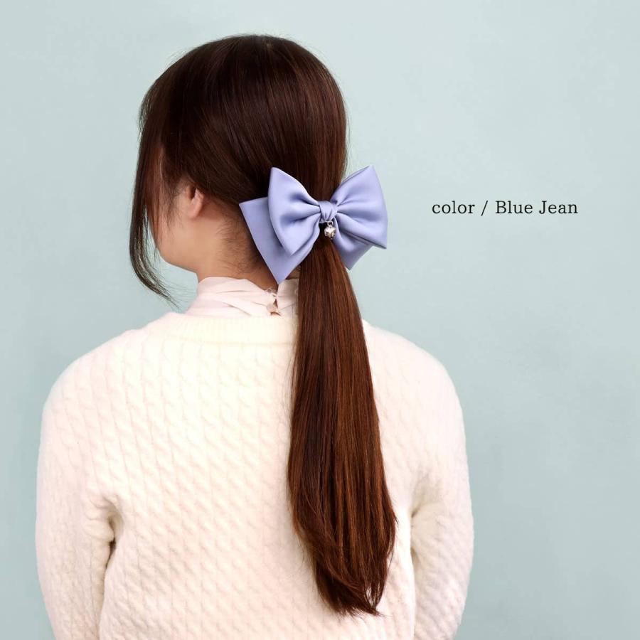 ROQUE（ロキ） ハート チャーム リボン バレッタ ヘアクリップ ヘア