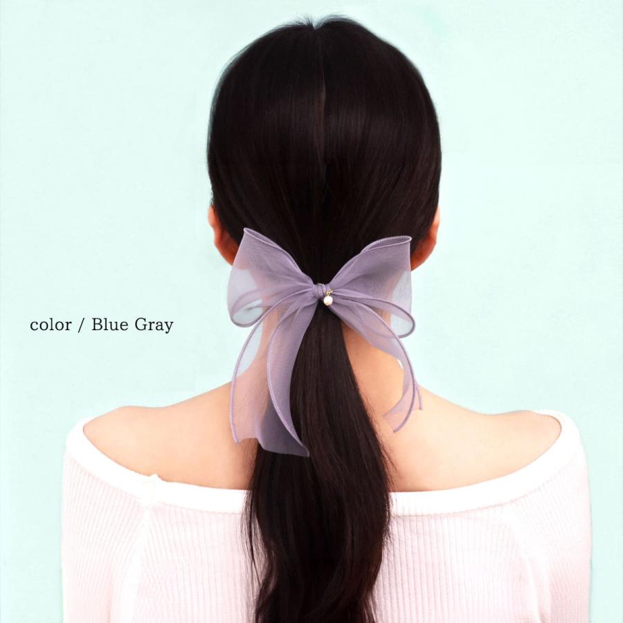 ROQUE（ロキ） オーガンジー リボン ポニーフック ヘアアクセサリー