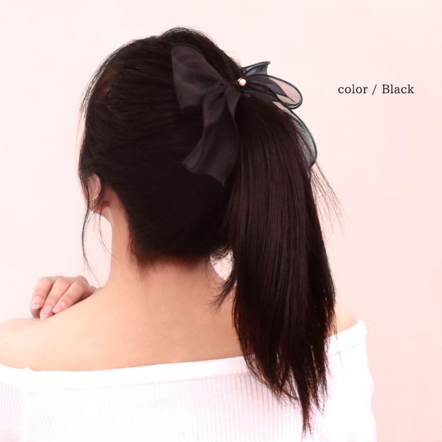 ROQUE（ロキ） オーガンジー リボン ポニーフック ヘアアクセサリー