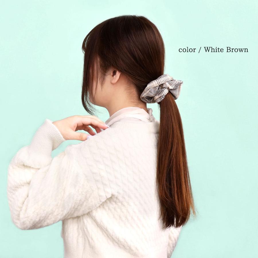ROQUE（ロキ） グレンチェック シュシュ ヘアゴム ヘアアクセサリー(1 