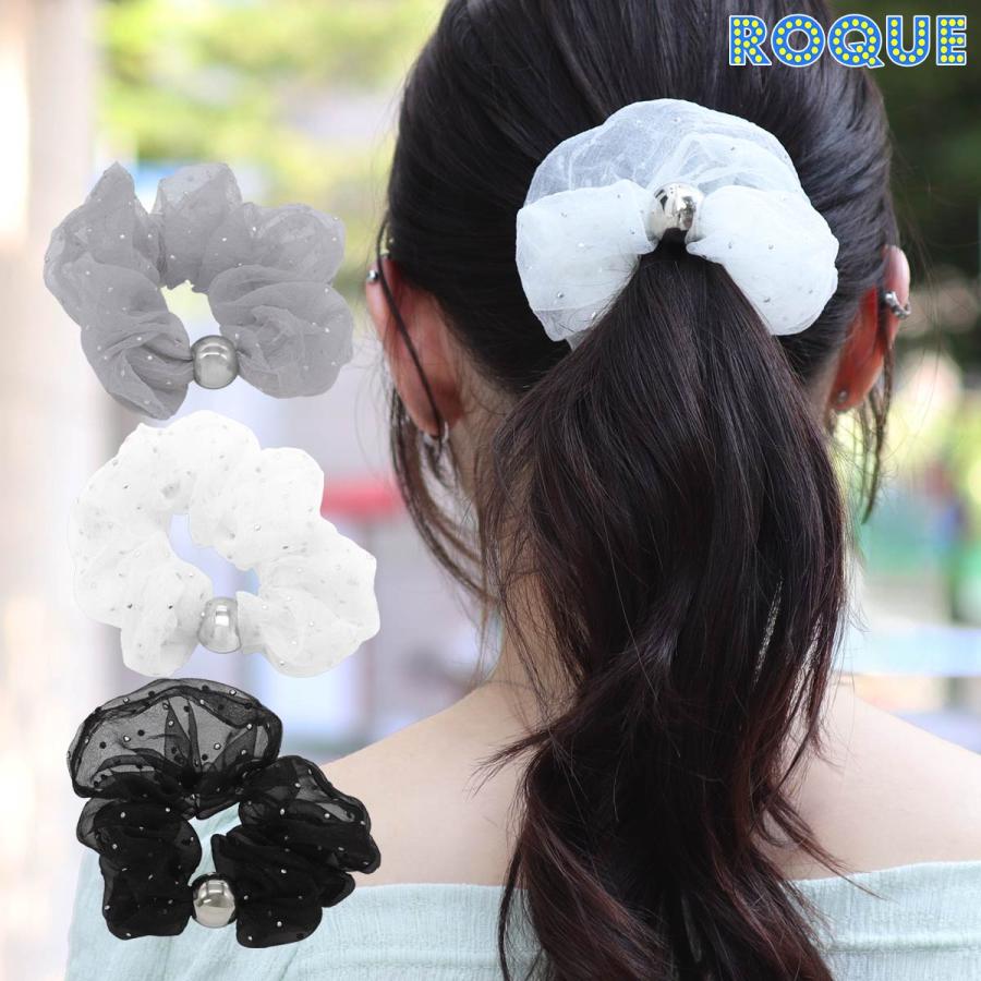 ROQUE（ロキ） シアードット シュシュ ヘアゴム ヘアアクセサリー(1個