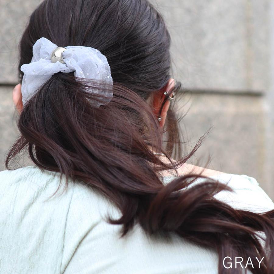 ROQUE（ロキ） シアードット シュシュ ヘアゴム ヘアアクセサリー(1個 