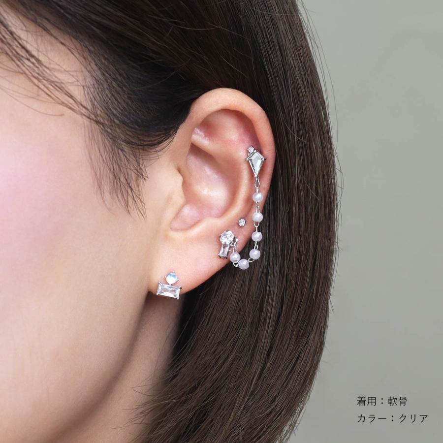 ROQUE（ロキ） ボディピアス 16G シンプル ジュエル パールチェーン