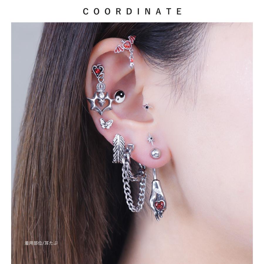 ROQUE（ロキ） フープピアス 18G チェーン ワンタッチ リング