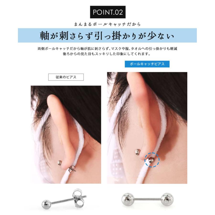 ROQUE（ロキ） (両耳用・2個売り)ピアス 金属アレルギー対応 20G ネジ