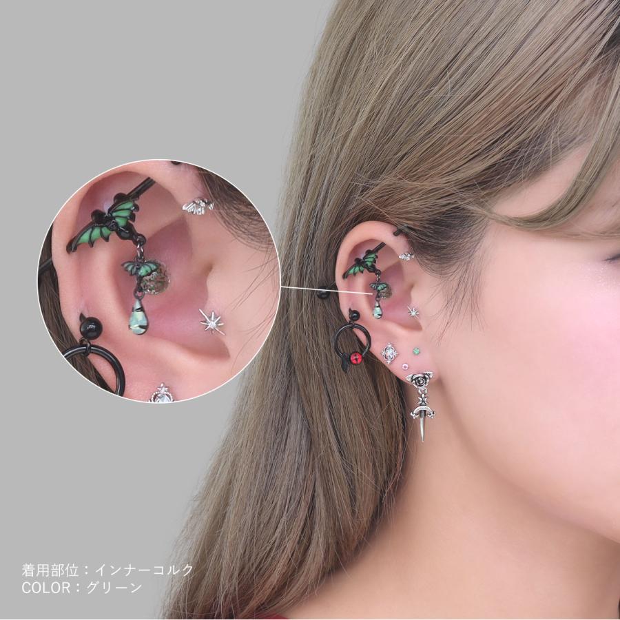 ROQUE（ロキ） ボディピアス 14G アクリル グリッター ストレート