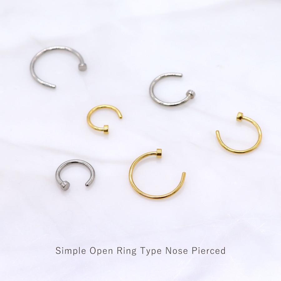 ROQUE（ロキ） 鼻ピアス 20G 18G シンプル オープンリングタイプ