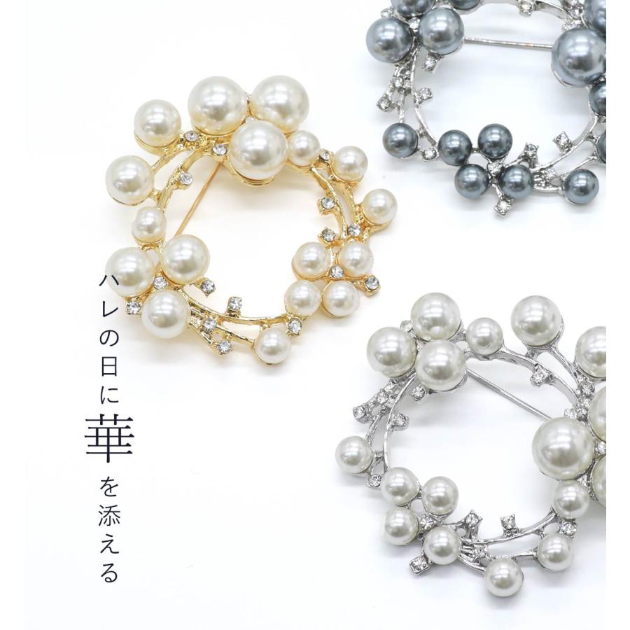 881【卒業式＊入学式＊結婚式】レア入手困難／新品未使用／完売パールクリッピーズ ROQUE（ロキ） ラウンド パール ブローチ フォーマル セレモニー ママ