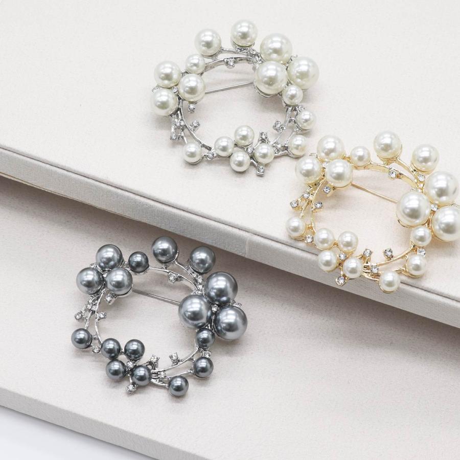 881【卒業式＊入学式＊結婚式】レア入手困難／新品未使用／完売パールクリッピーズ REAL STYLE ブローチ 卒業式 パール リーフ フォーマル おしゃれ 入学