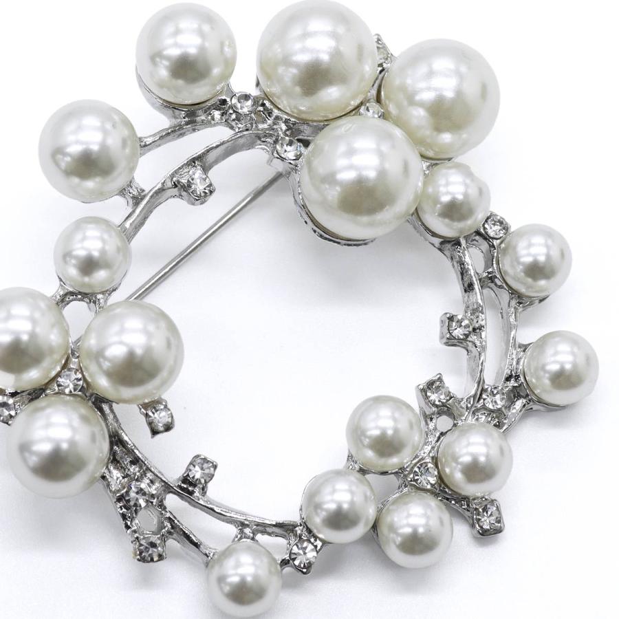 ROQUE（ロキ） ラウンド パール ブローチ フォーマル セレモニー ママ