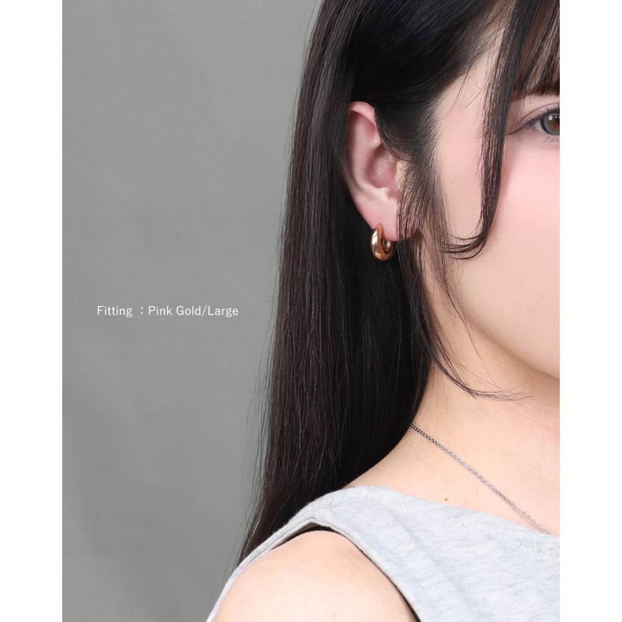ROQUE（ロキ） (2個SET)ピアス ステンレス ワンタッチ ドロップ フープ