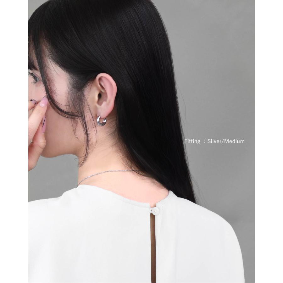 ROQUE（ロキ） (2個SET)ピアス ステンレス ワンタッチ ドロップ フープ