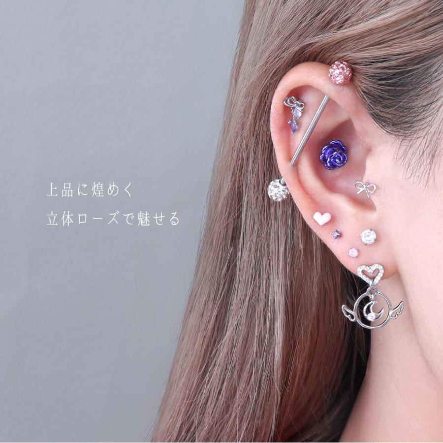 ボディピアス 16G 14G リアルローズストレートバーベル(1個売り)(オマケ革命) | ROQUE | 08