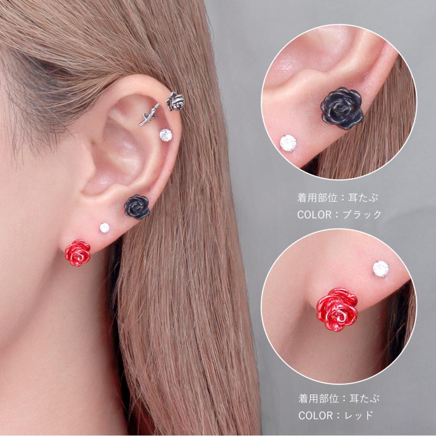ボディピアス 16G 14G リアルローズストレートバーベル(1個売り)(オマケ革命) | ROQUE | 12
