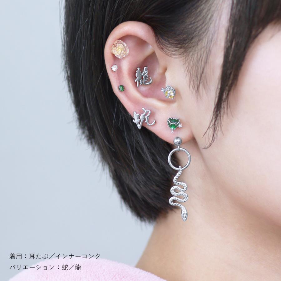 ROQUE（ロキ） アンプラグ ボディピアス 16G 和風ロゴ フェイクプラグ