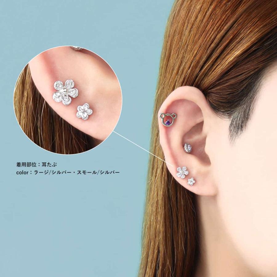 ROQUE（ロキ） 軟骨ピアス 16G ボディピアス 透かしフラワージュエル