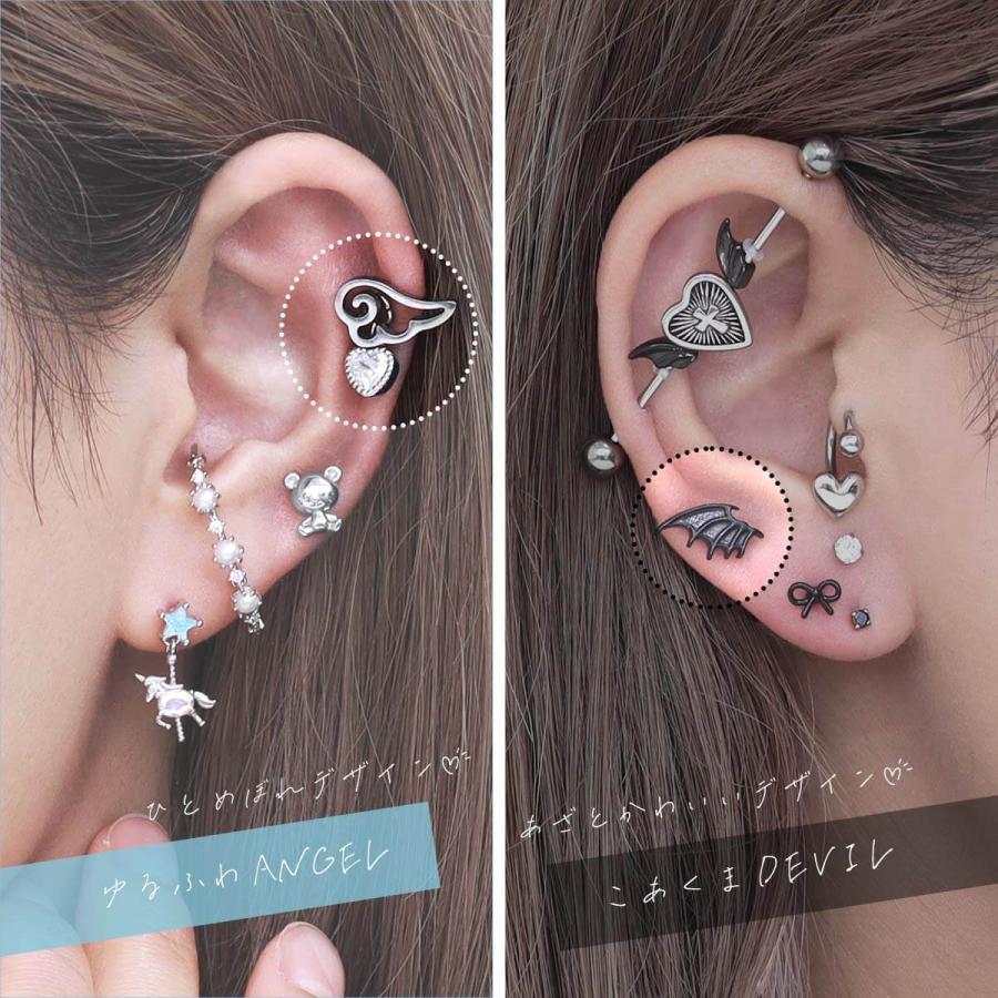 ROQUE（ロキ） ボディピアス 18G 16G 14G ゆるふわ天使 小悪魔デビル