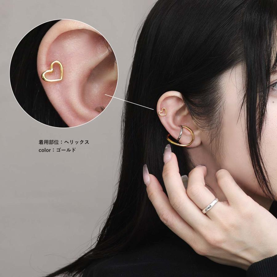 ROQUE ボディピアス 16G ハートフレーム ストレートバーベル(1個売り