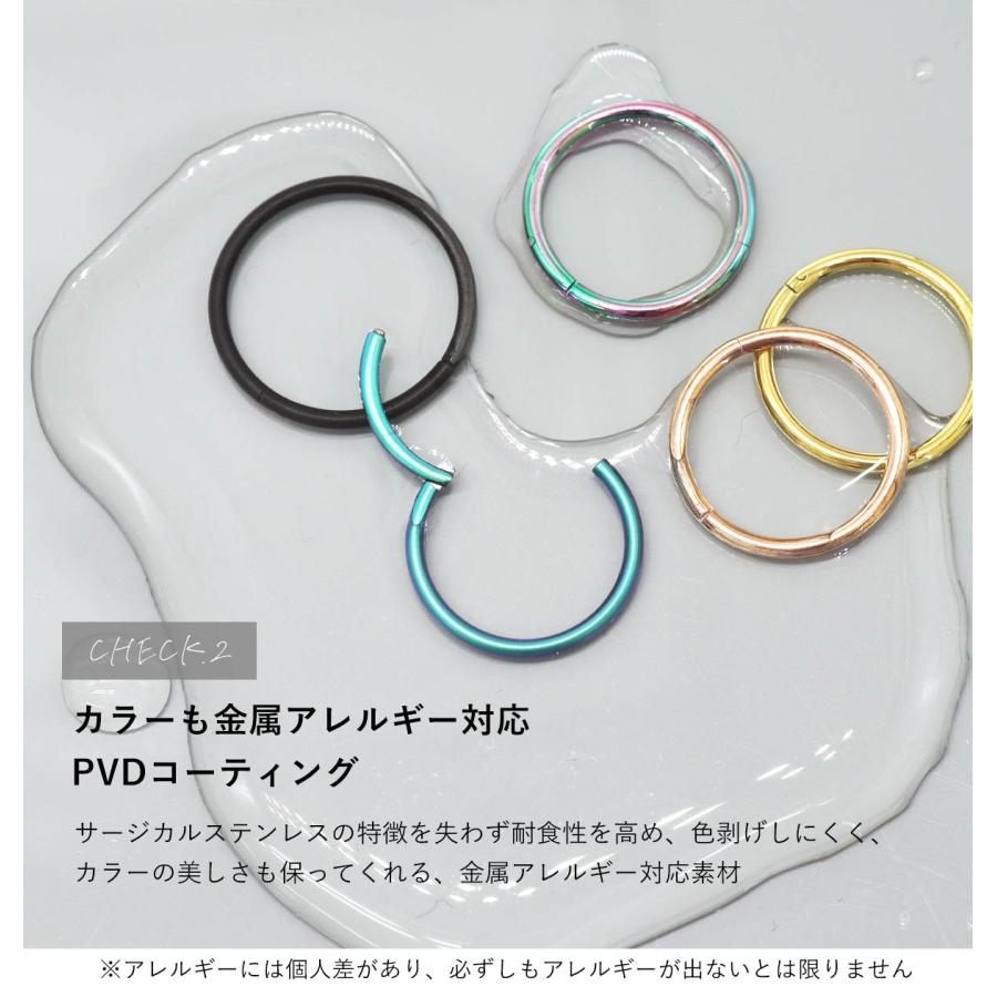 ボディピアス 軟骨ピアス 20G 18G 16G 14G シンプルワンタッチリング セグメントクリッカー(1個売り)(オマケ革命) | ROQUE | 28