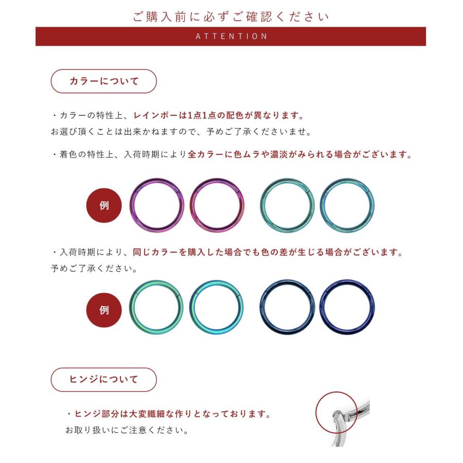 ボディピアス 軟骨ピアス 20G 18G 16G 14G シンプルワンタッチリング セグメントクリッカー(1個売り)(オマケ革命) | ROQUE | 38