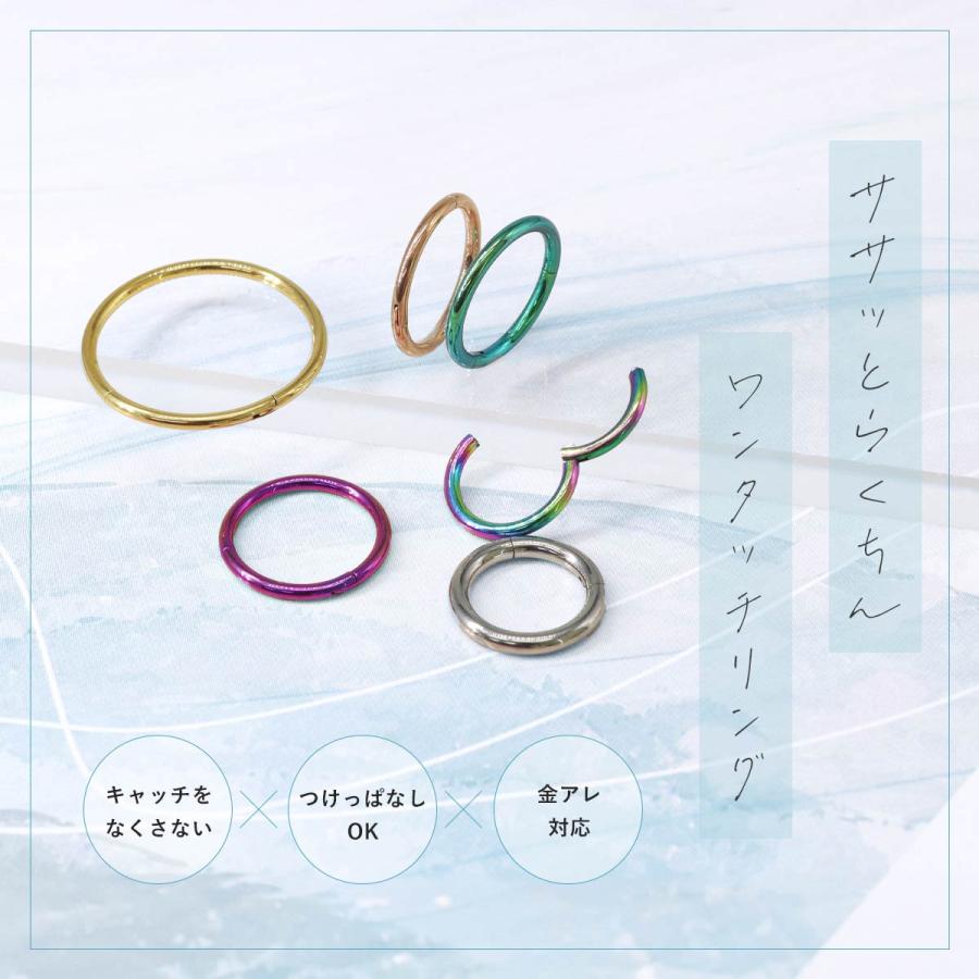 ボディピアス 軟骨ピアス 20G 18G 16G 14G シンプルワンタッチリング セグメントクリッカー(1個売り)(オマケ革命) | ROQUE | 20