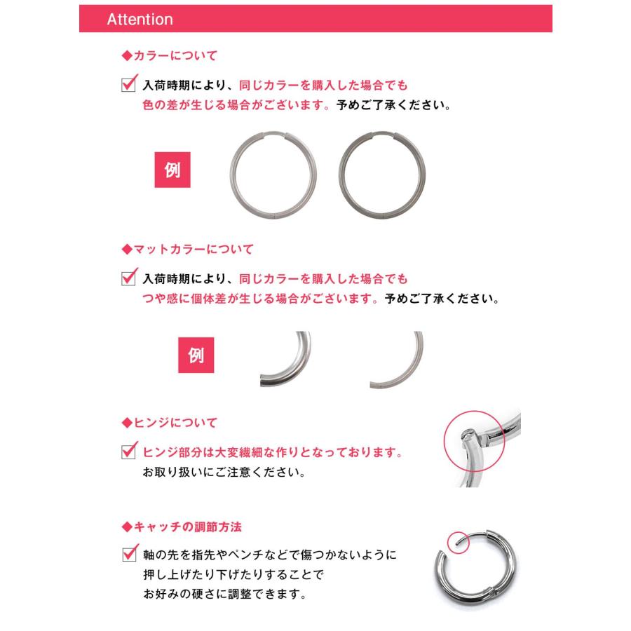 ROQUE（ロキ） (2個SET)両耳用 ステンレス フープ ピアス 金属