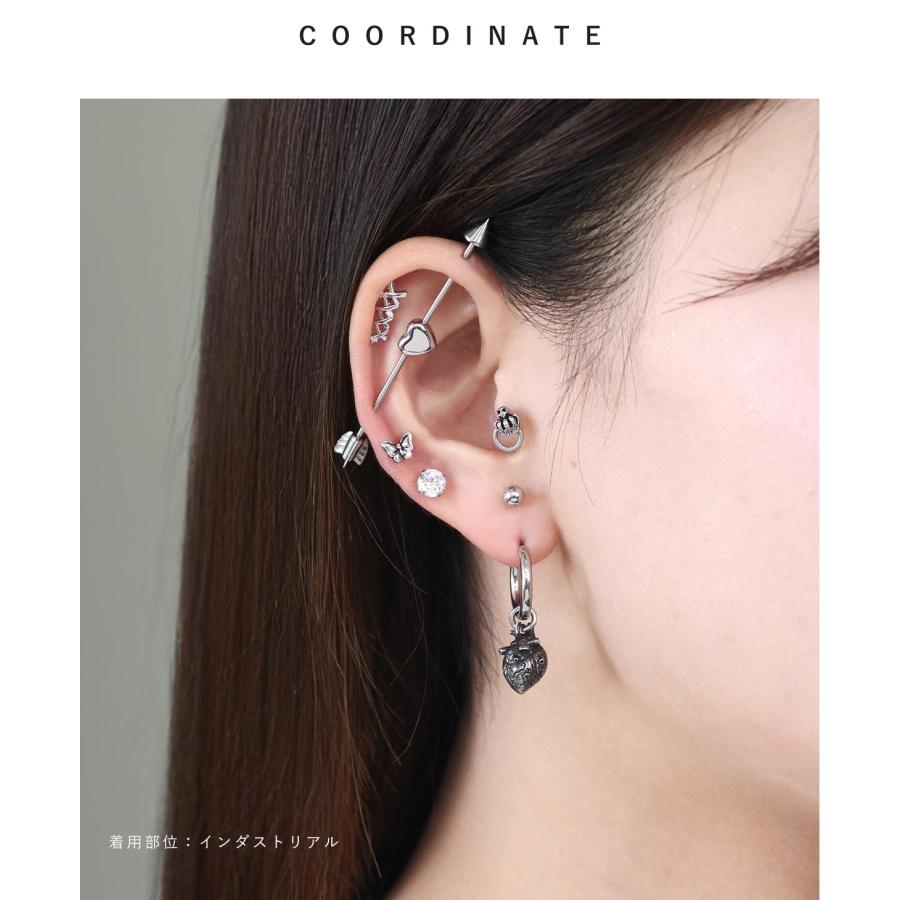 ROQUE（ロキ） インダストリアルバーベル ボディピアス 16G 14G ハート