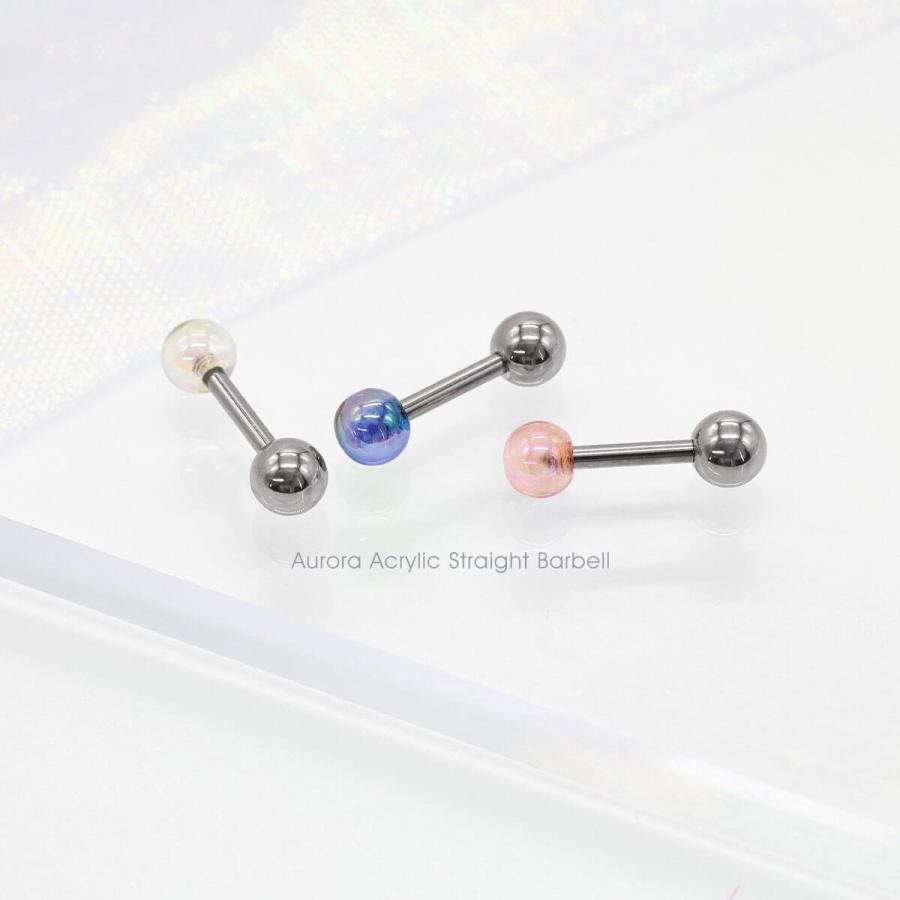ROQUE（ロキ） ボディピアス 16G オーロラ アクリル ストレート
