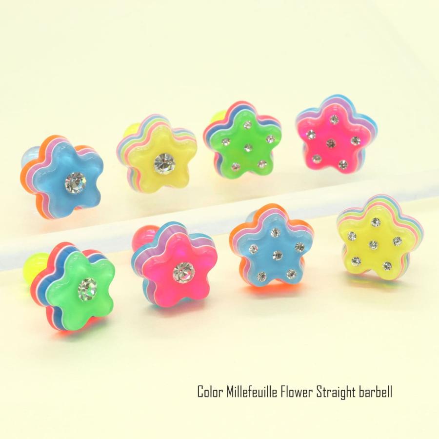 ROQUE（ロキ） ボディピアス 16G カラー ミルフィーユ フラワー