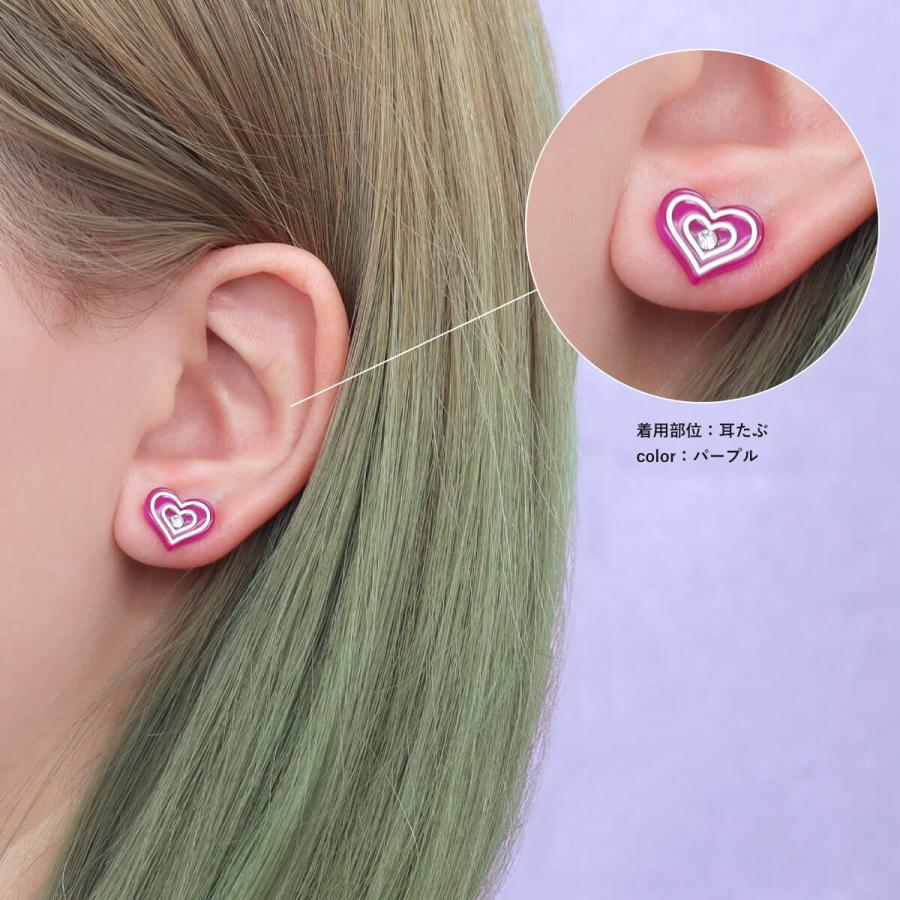 ROQUE（ロキ） ボディピアス 18G ネオン ハートインハート ストレート
