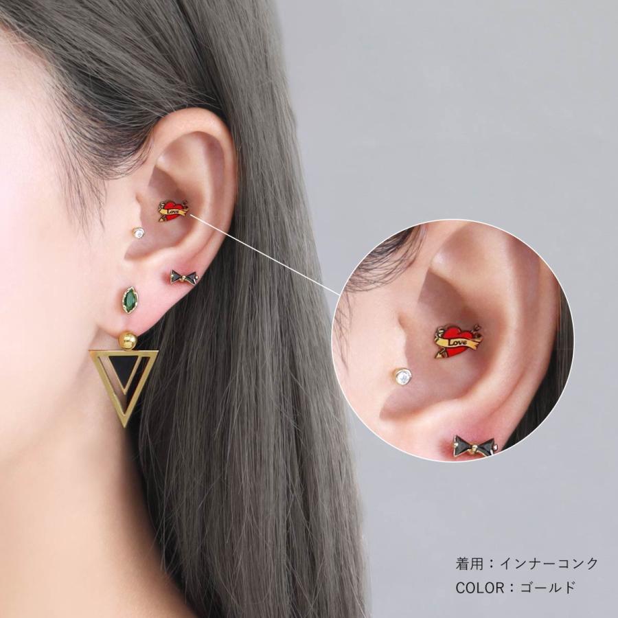 ROQUE（ロキ） ボディピアス 16G ラブ アロー ハート ストレート
