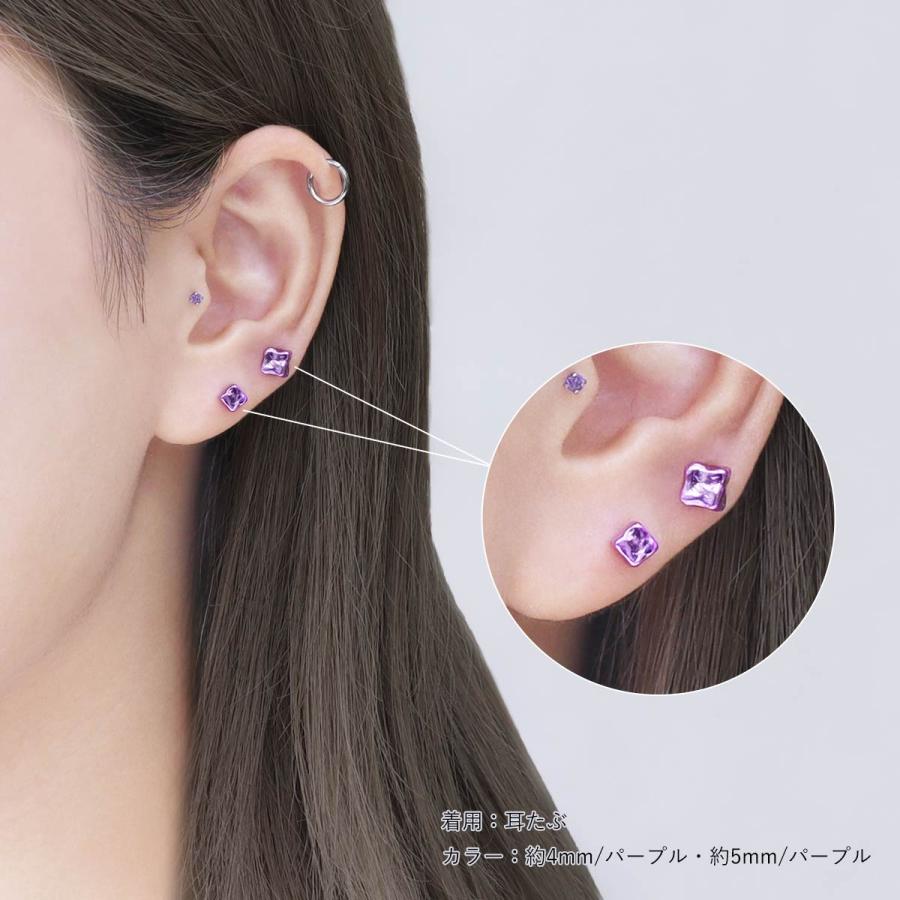 ROQUE（ロキ） ボディピアス 16G メタリック カラー キューブ