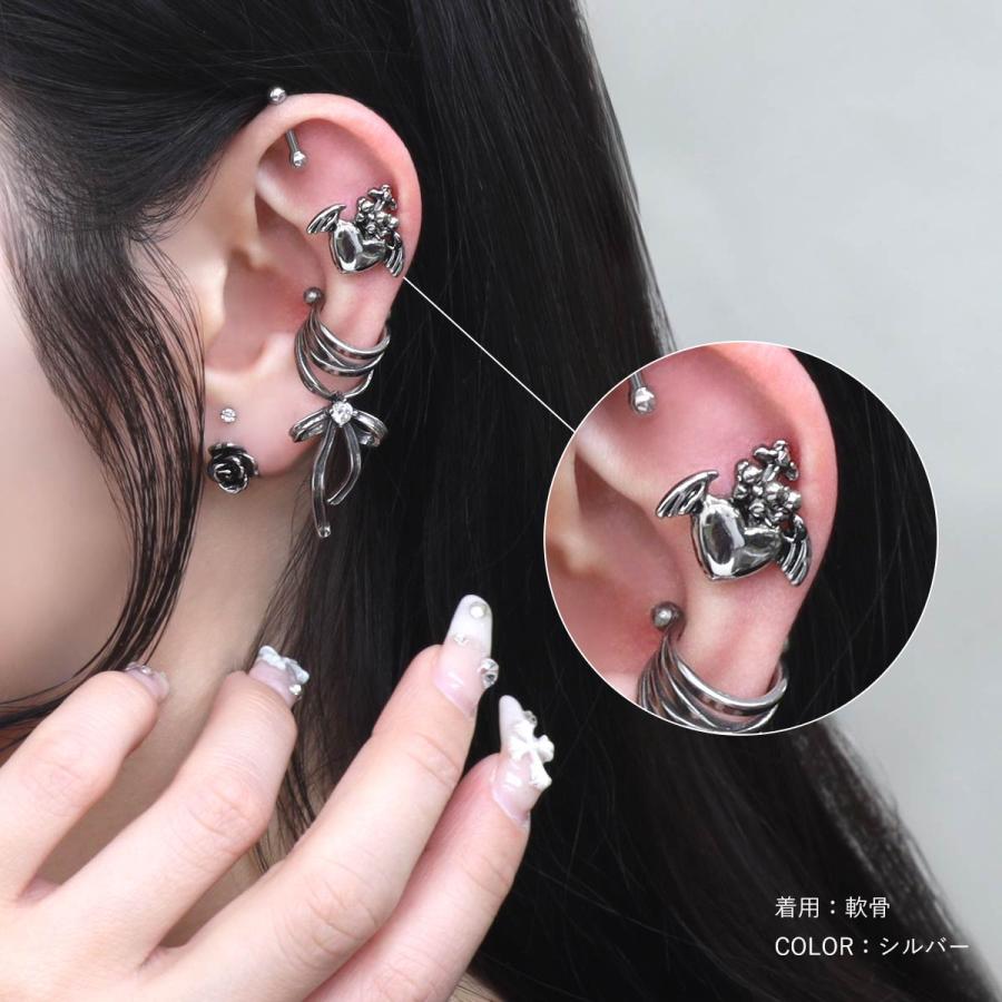 ROQUE（ロキ） ボディピアス キャッチ 16G用 ダーク ラブ ウィング