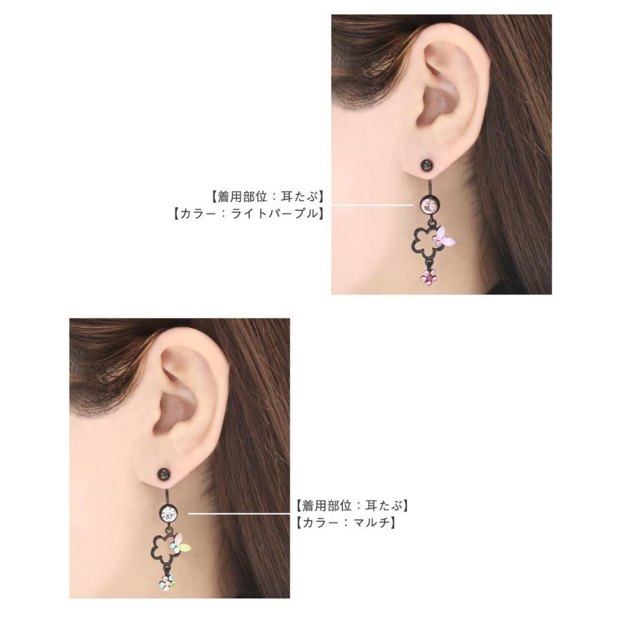 ROQUE へそピアス 14G ボディピアス フラワー＆バタフライ(1個売り 
