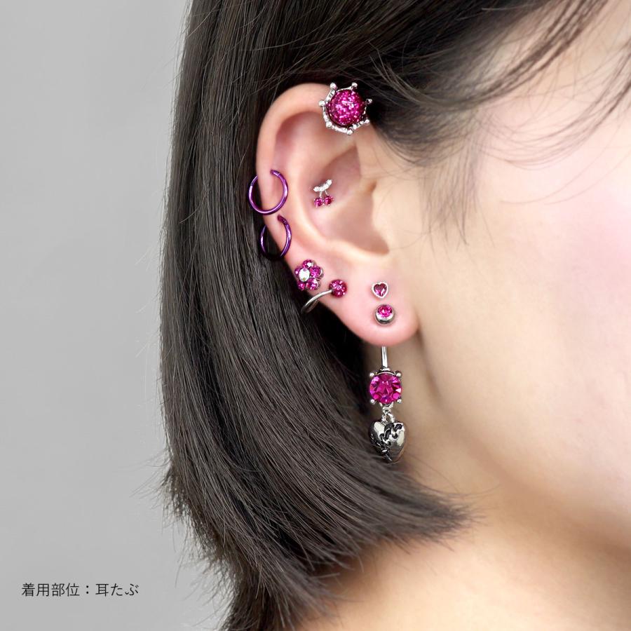 ROQUE（ロキ） へそピアス 14G ボディピアス ピンク ジュエル ハート(1