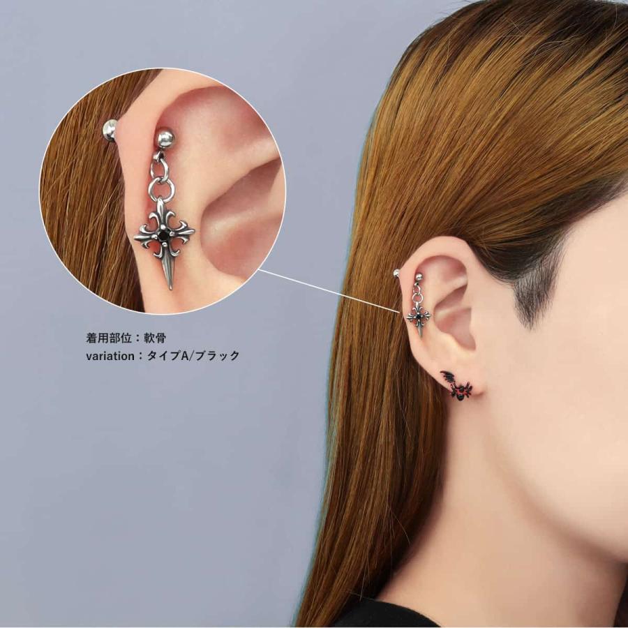 ROQUE（ロキ） ボディピアス 16G ジュエル リリークロス チャーム